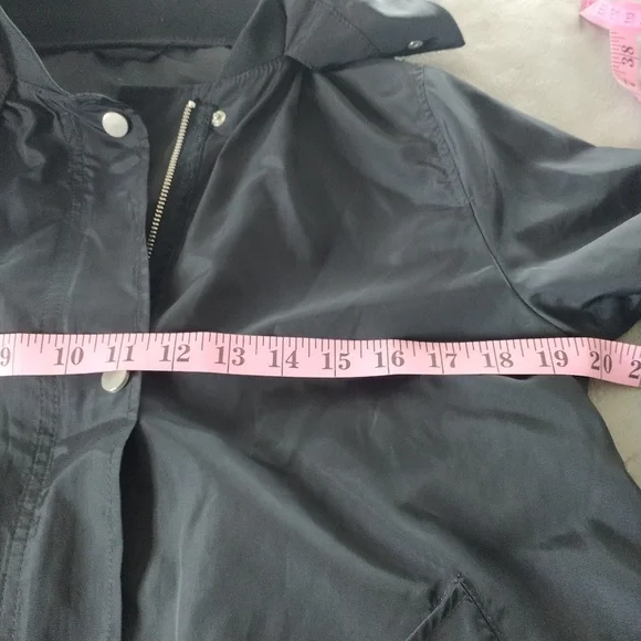 Zara Basic Parka Jacket Black Water Resistant Hooded S - Picture 11 of 13